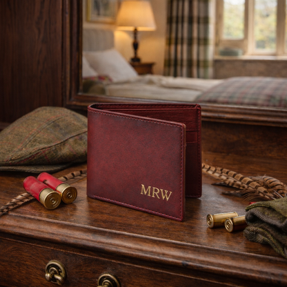 Burgundy Wallet Stood Up