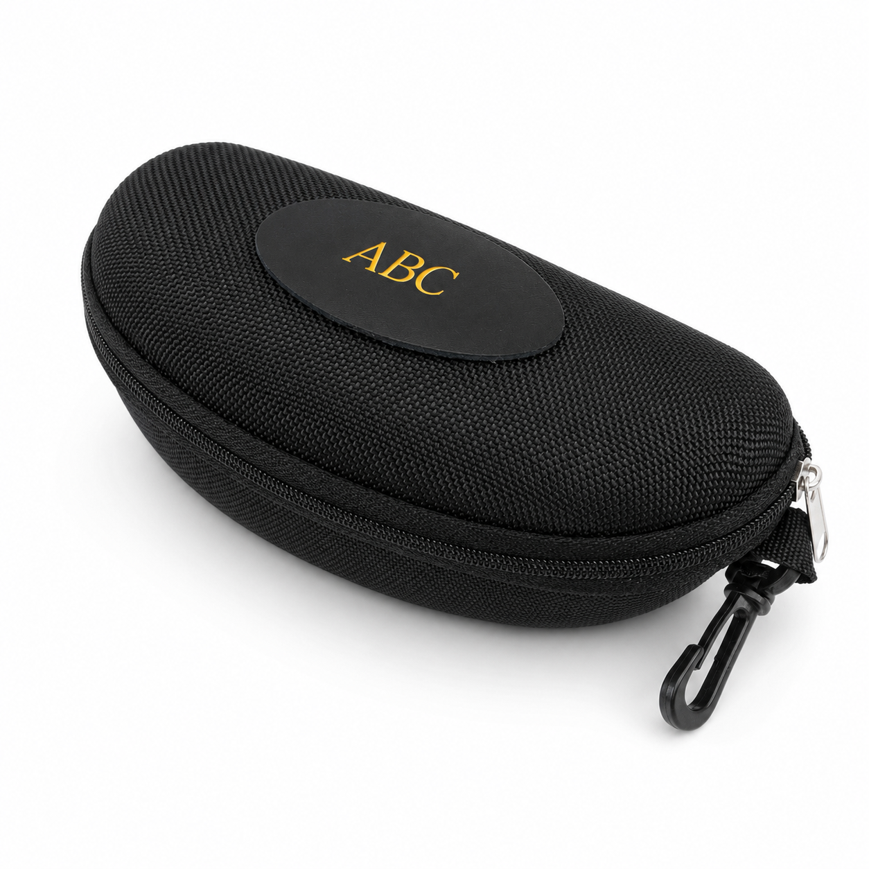 Embossed Initials Canvas Zip Glasses Case