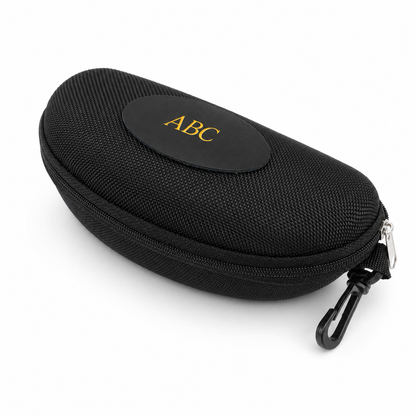 Embossed Initials Canvas Zip Glasses Case