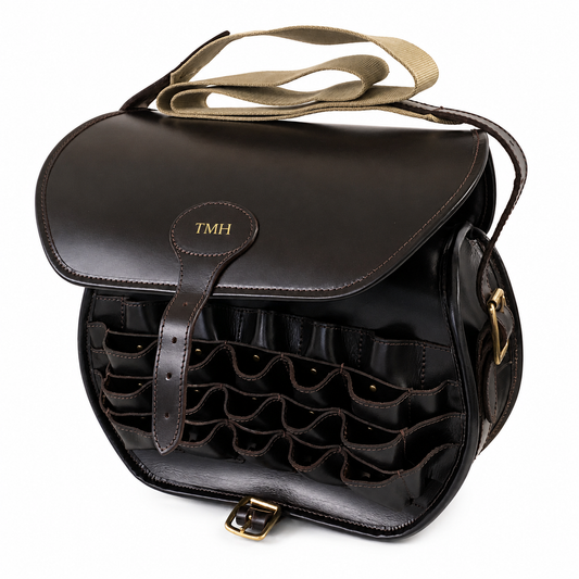 Personalised Leather Loaders Cartridge Bag With Shoulder Strap