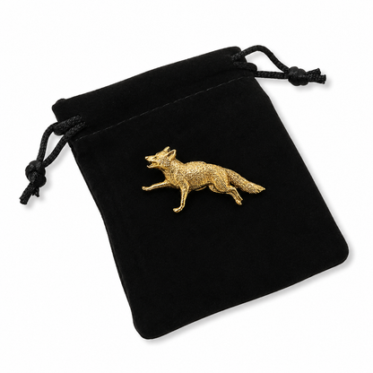 Fox Running Gold Plated Lapel Pin