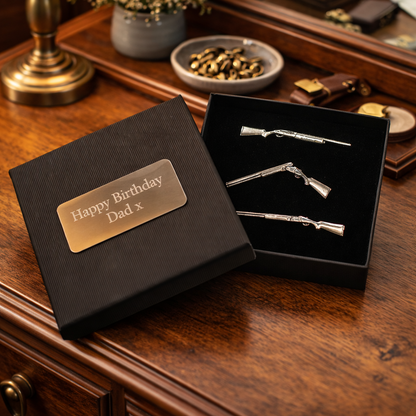 Set of 3 Shotgun & Rifle Pewter Lapel Pins