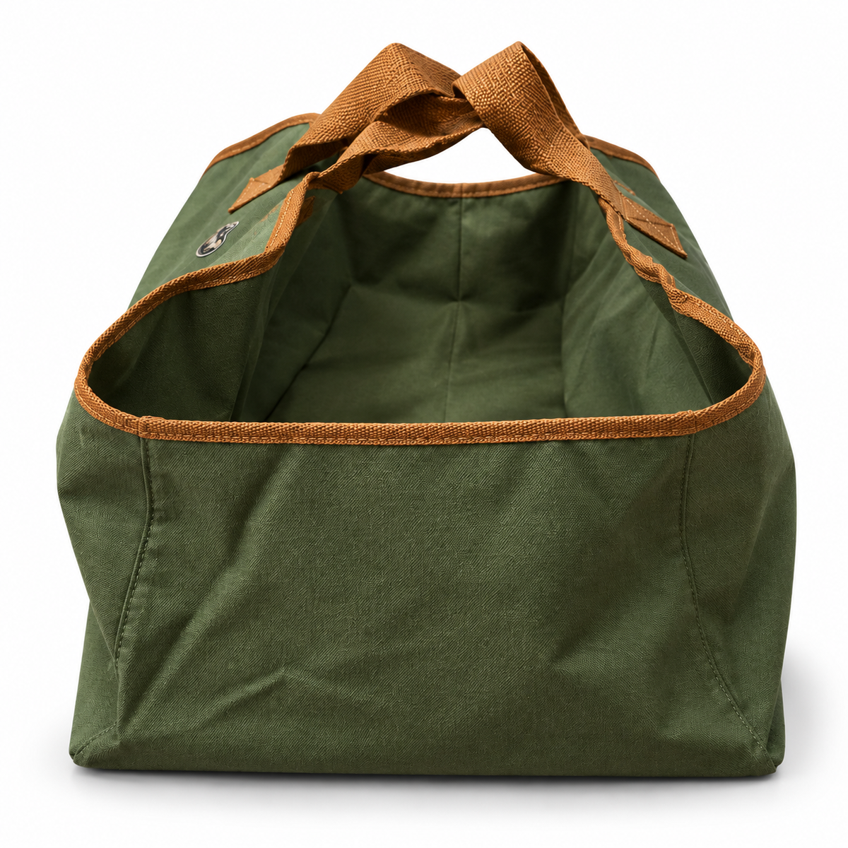 Personalised Canvas Log Carrier Bag In Olive Green