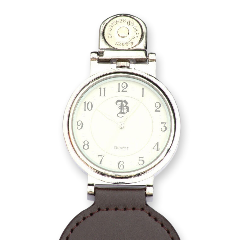 Fox Face Brown Leather Fob Watch