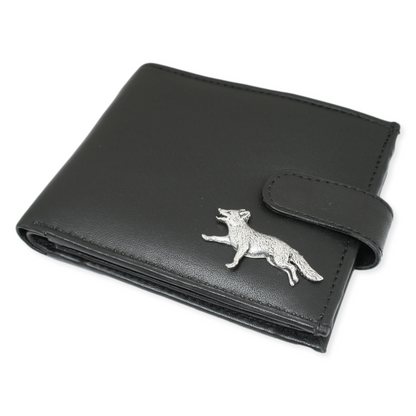 Fox Hunting Leather Wallet In Black