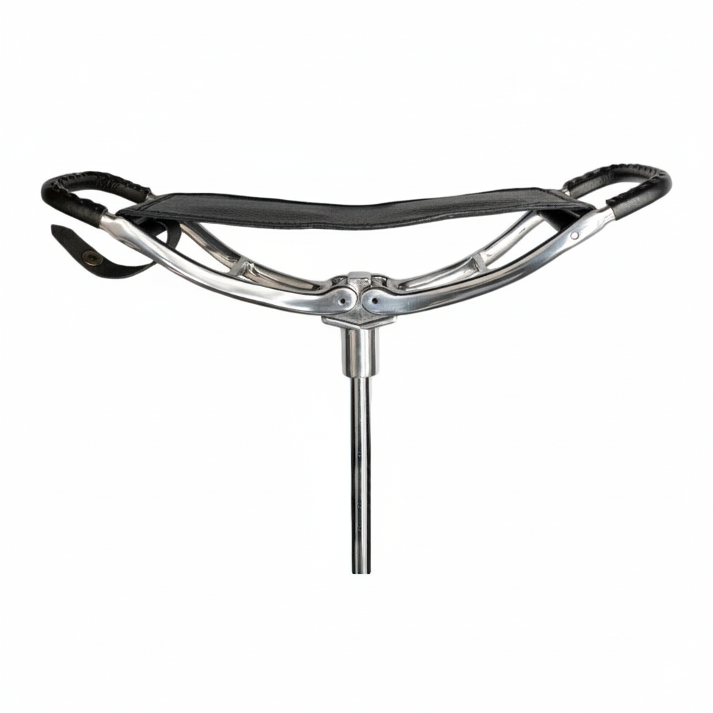 Shooting Stick Seat in Black Leather Adjustable & Lightweight