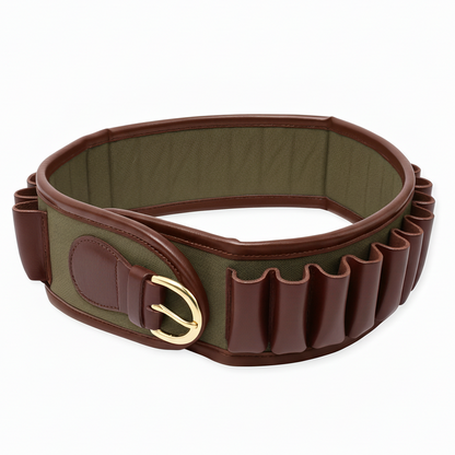 Personalised Canvas Cartridge Belt – Holds 24 Cartridges with Embossed Initials