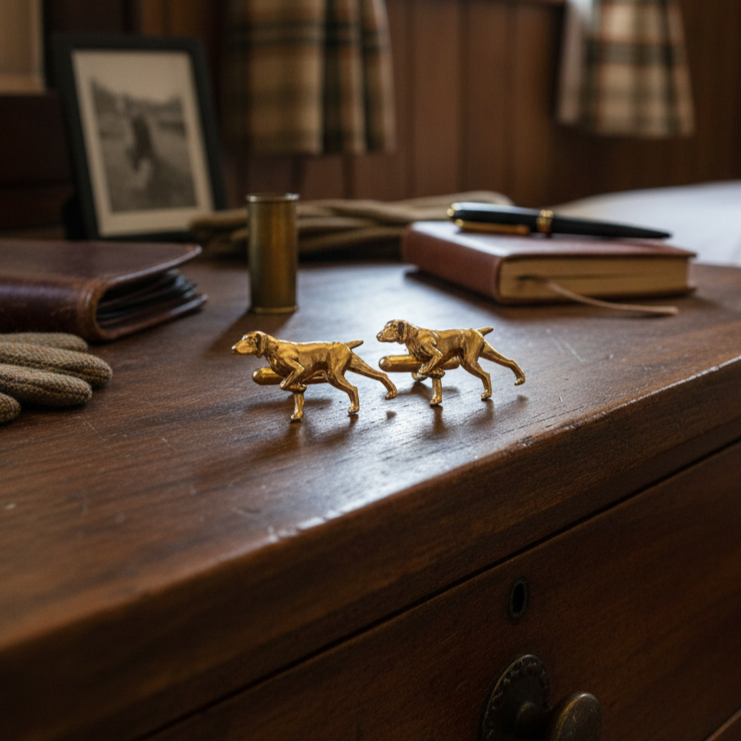 Pointer Gundog Gold Plated Luxury Cufflinks