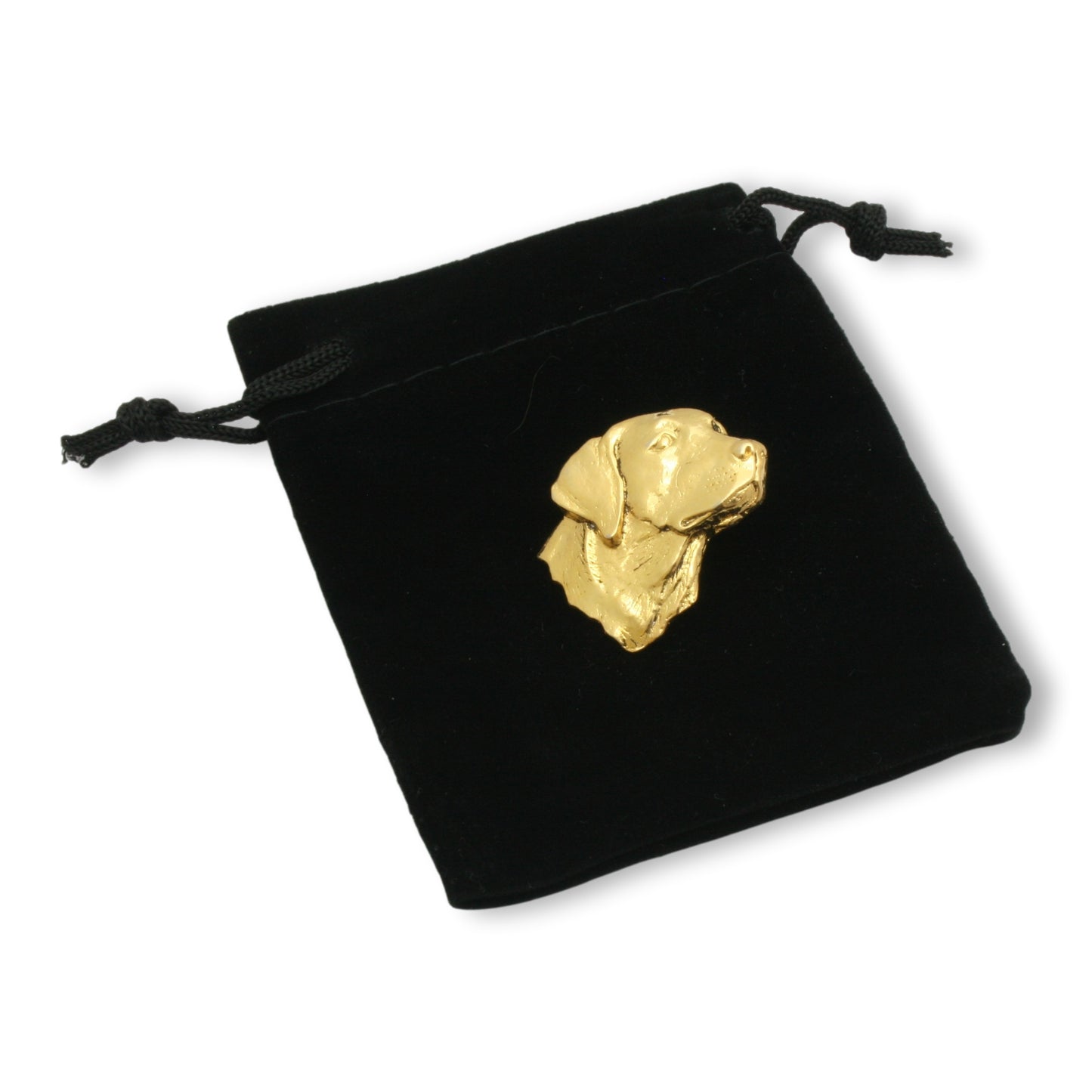Gold Labrador Head Pin Badge