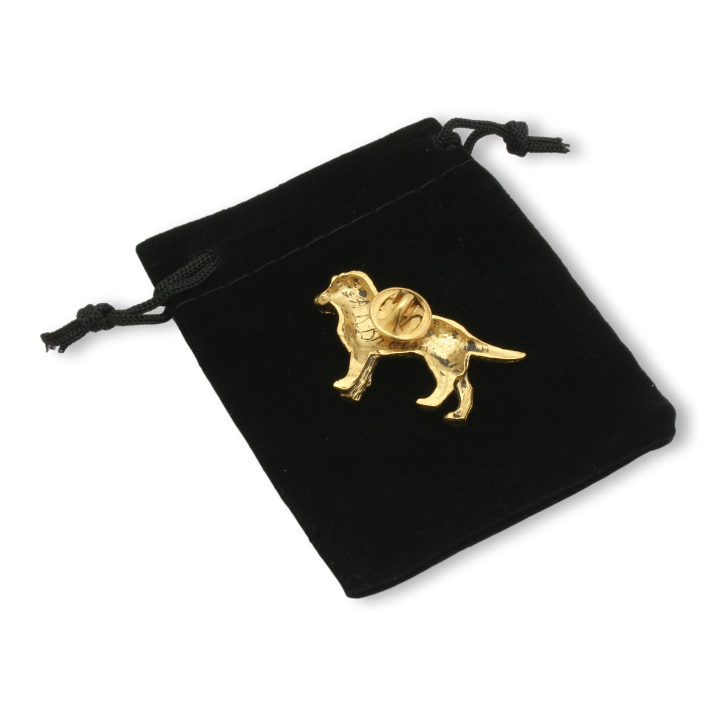 Gold Labrador Pin Badge Back