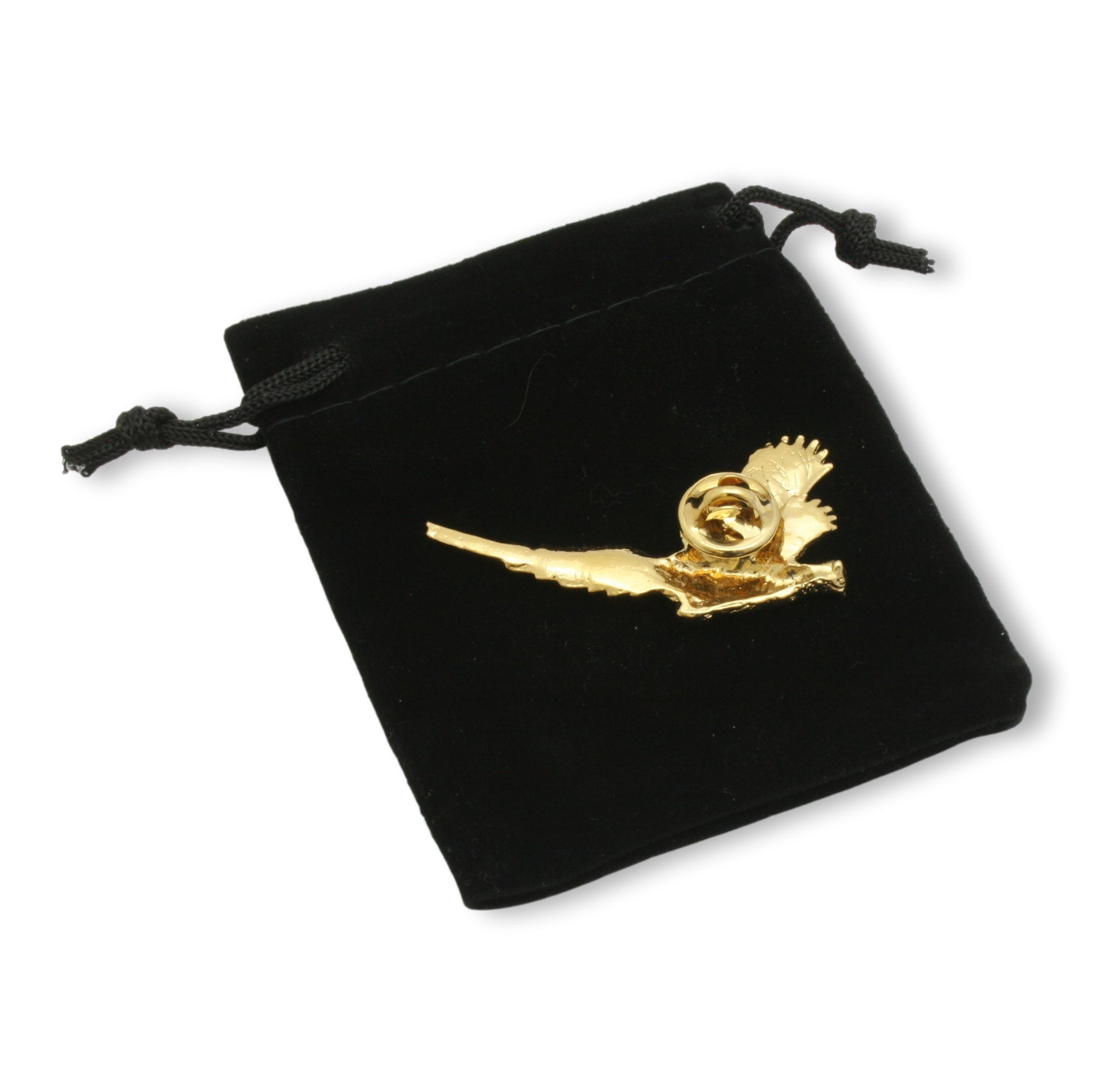 Gold Pheasant Pin Badge Back