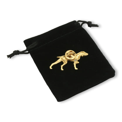 Gold Pointer Pin Badge Back