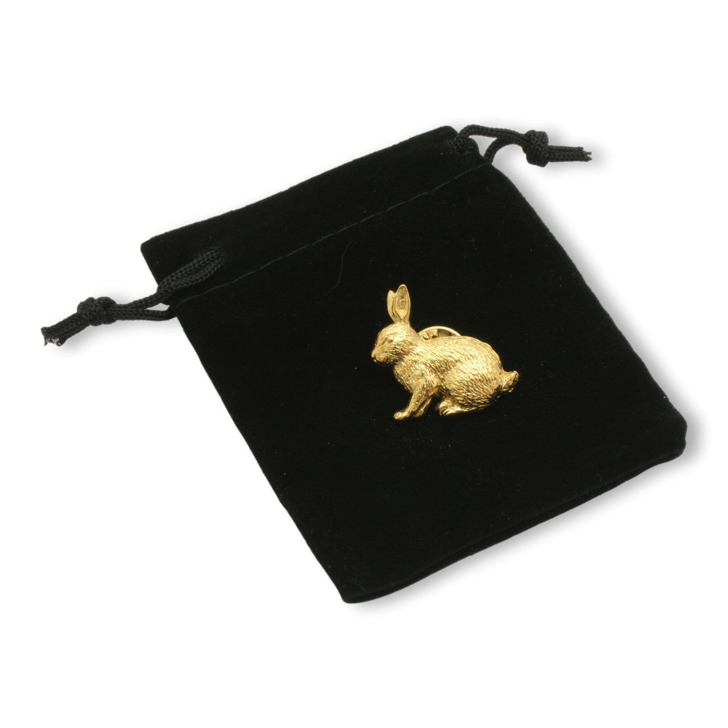 Gold Rabbit Pin Badge