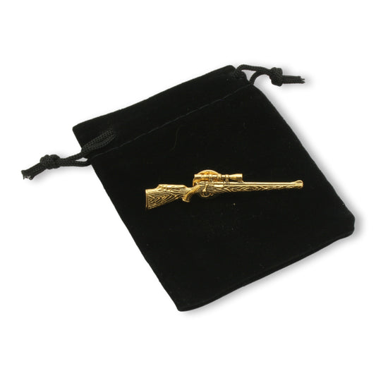 Gold Rifle Pin Badge