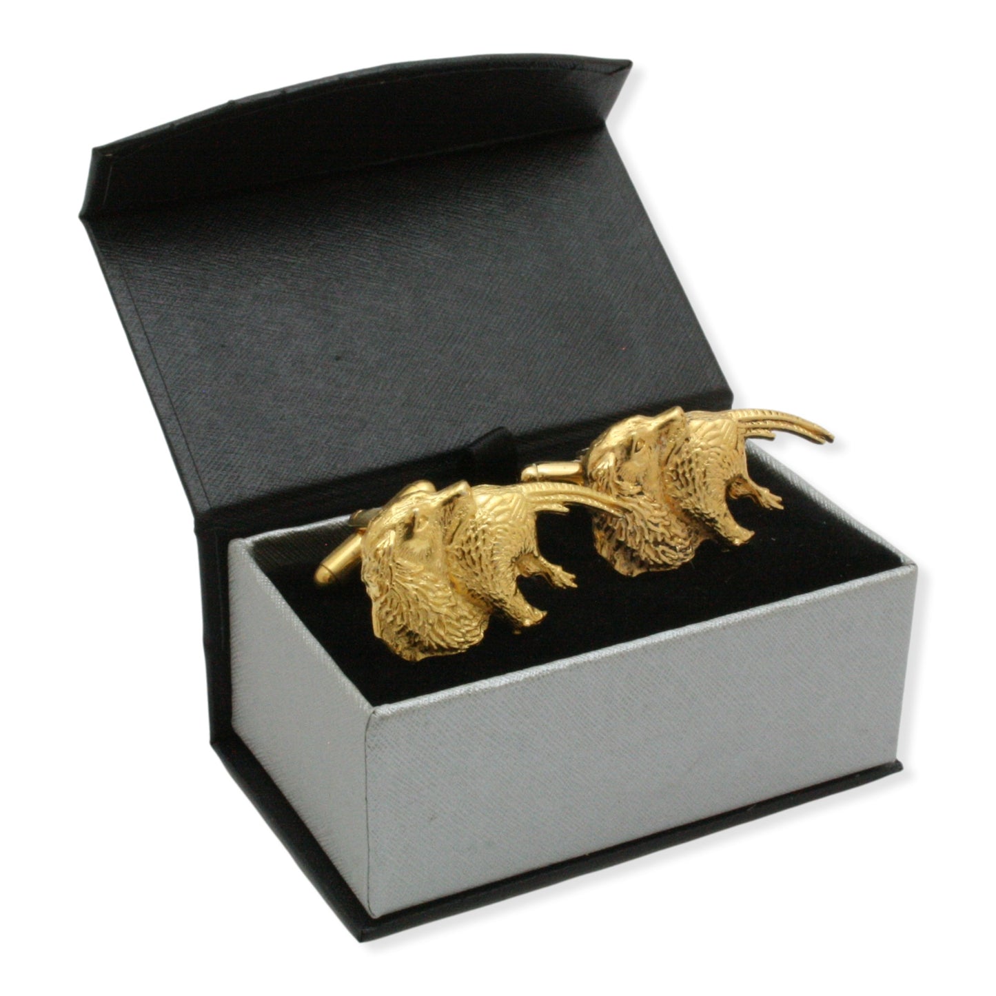 Gold Spaniel and Pheasant Cufflinks