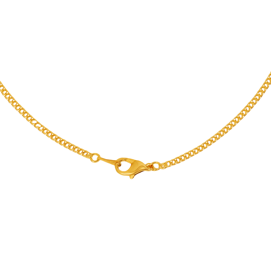 Gold chain necklace on a white background