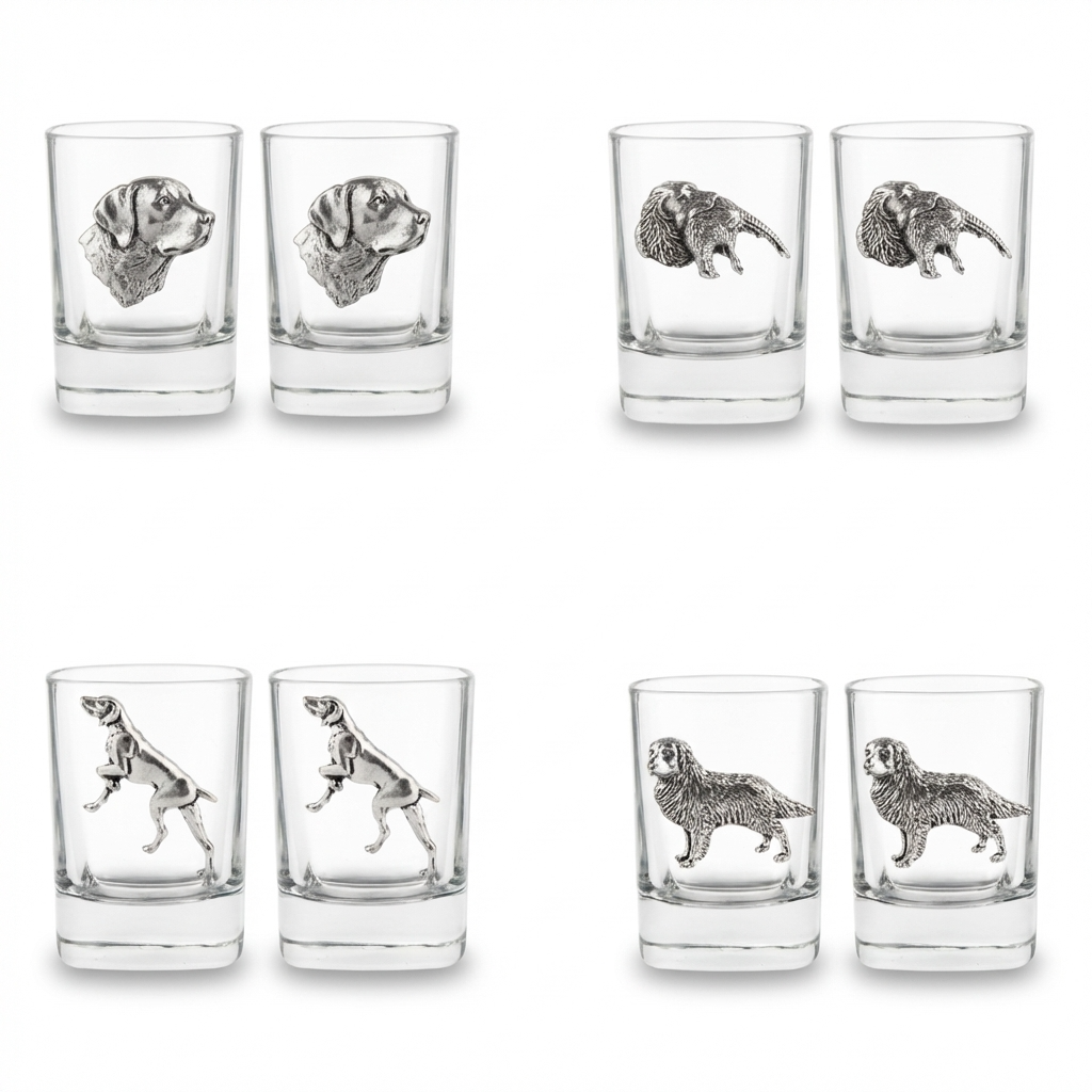 Gundogs Design Elevenses Pair of Spirit Shot Glasses