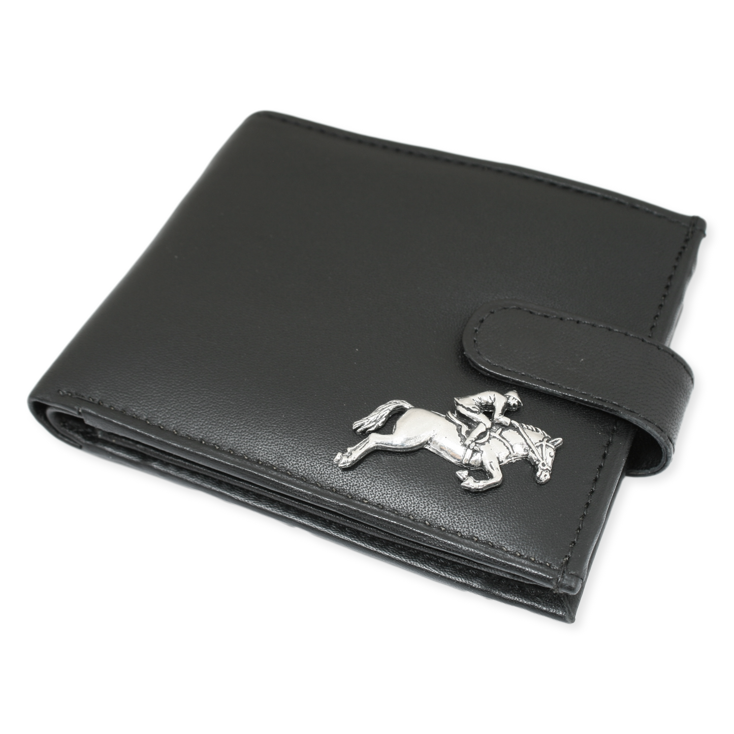 Fox Hunting Leather Wallet In Black