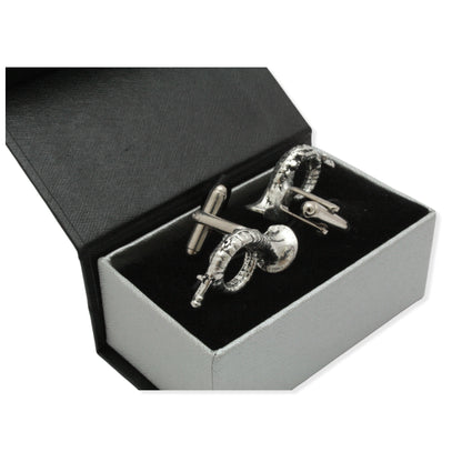 Hunting Horn Pewter Cufflinks