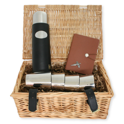 Vacuum Flask, Stirrup Cups and A6 Notebook Gift Hamper Set