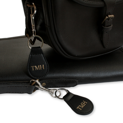 Personalised Clip On Leather Cartridge Bag & Gun Slip Tag 4 Colour Options
