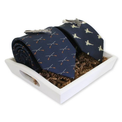 Pheasant & Shotgun Tie & Tie Clip Gift Set