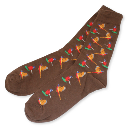 Brown Pheasant Country Novelty Socks