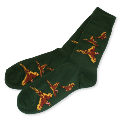 Green Cotton Pheasant Shooting Socks Size 6-11