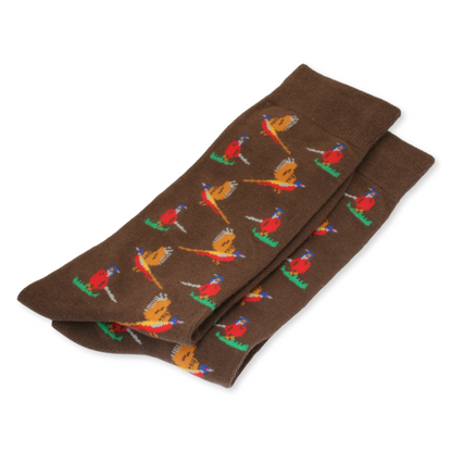 Brown Pheasant Country Novelty Socks