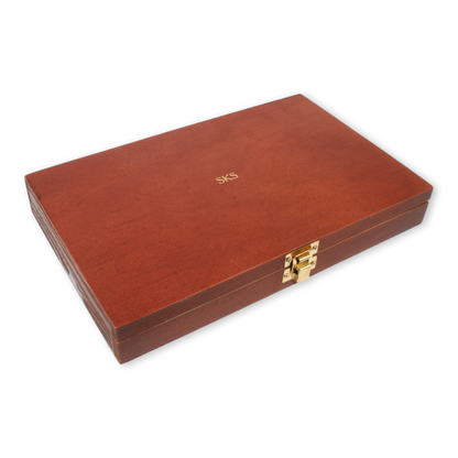 Shotgun Rifle Air Rifle Cleaning Kit Embossed Initials Wooden Box