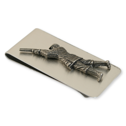Game Shooter Money Clip With Engraving In Gift Pouch