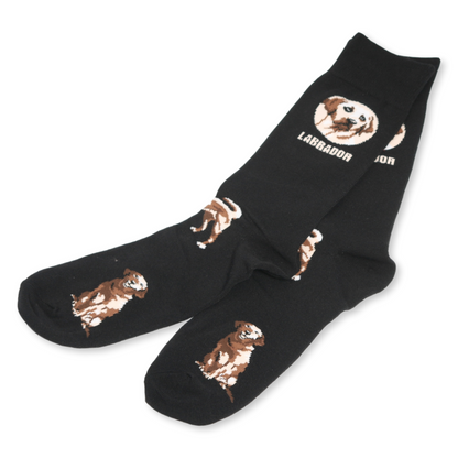 Labrador Dog Cotton Socks in Black – Unisex Sizes 6-11