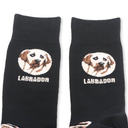 Labrador Dog Cotton Socks in Black – Unisex Sizes 6-11