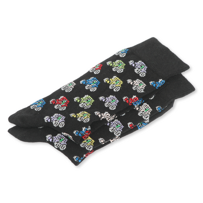 Tractor Cotton Socks in Black – Unisex Sizes 6-11