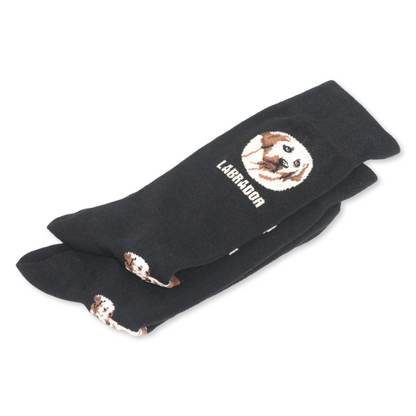 Labrador Dog Cotton Socks in Black – Unisex Sizes 6-11