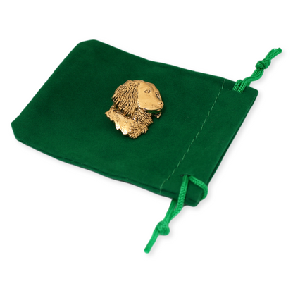 Spaniel Head Gold Plated Pin Badge