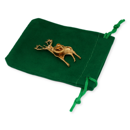 Stag Gold Plated Lapel Pin