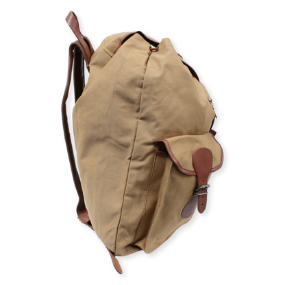 Personalised Canvas Large Rucksack Embossed Initials Fawn