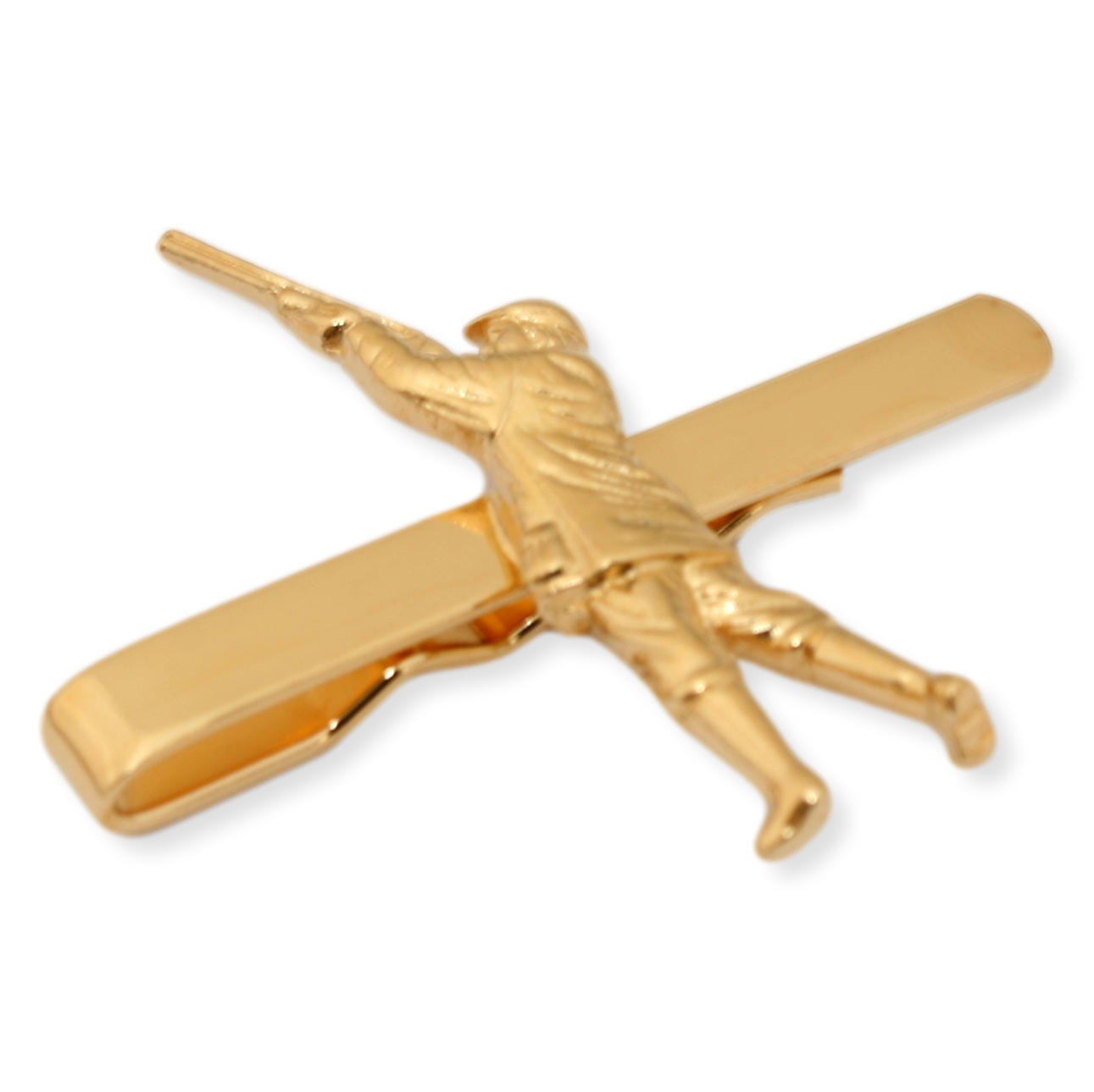 Game Shooter Tie Clip Silver or Gold Stainless Steel & Pewter