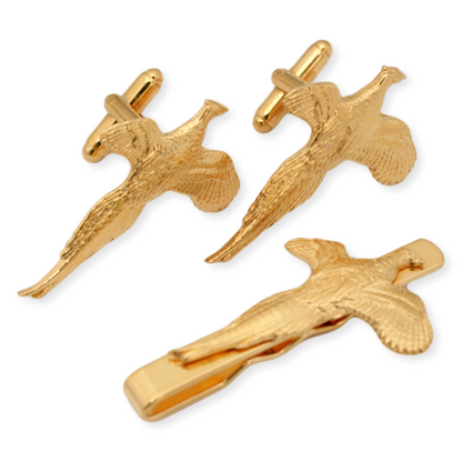 Pheasant Gold Plated 22ct Cufflinks Game Shooting