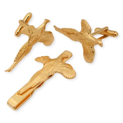 Pheasant Gold Plated 22ct Cufflinks Game Shooting