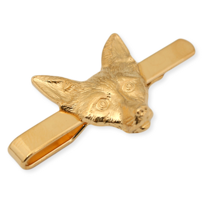 Fox Head Gold Plated 22ct Cufflinks & Tie Slide Gift Set