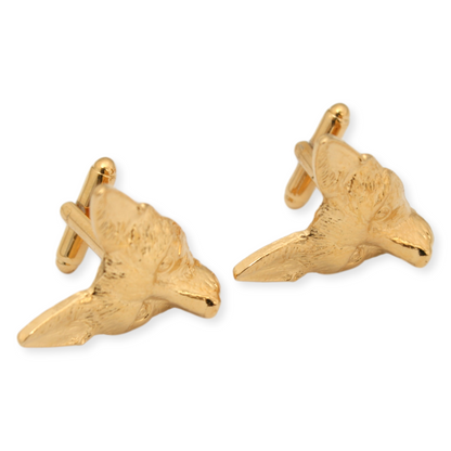 Fox Head Gold Plated 22ct Cufflinks & Tie Slide Gift Set