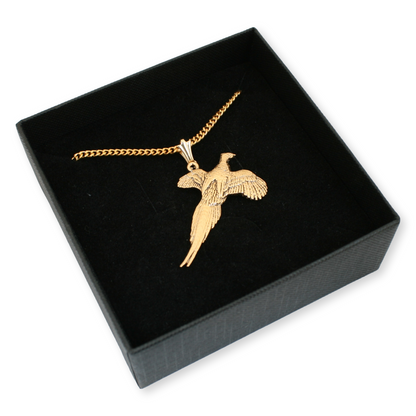 Pheasant Necklace – Pendant with Gift Box Gold & Silver
