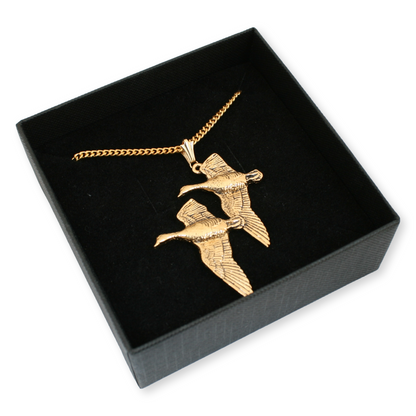 Ducks Necklace – Pendant with Gift Box Gold or Silver