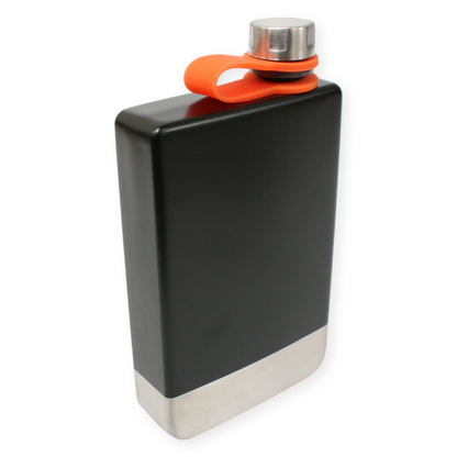 Personalised Matte Black Trekking Flask – 8oz Stainless Steel with Captive Lid