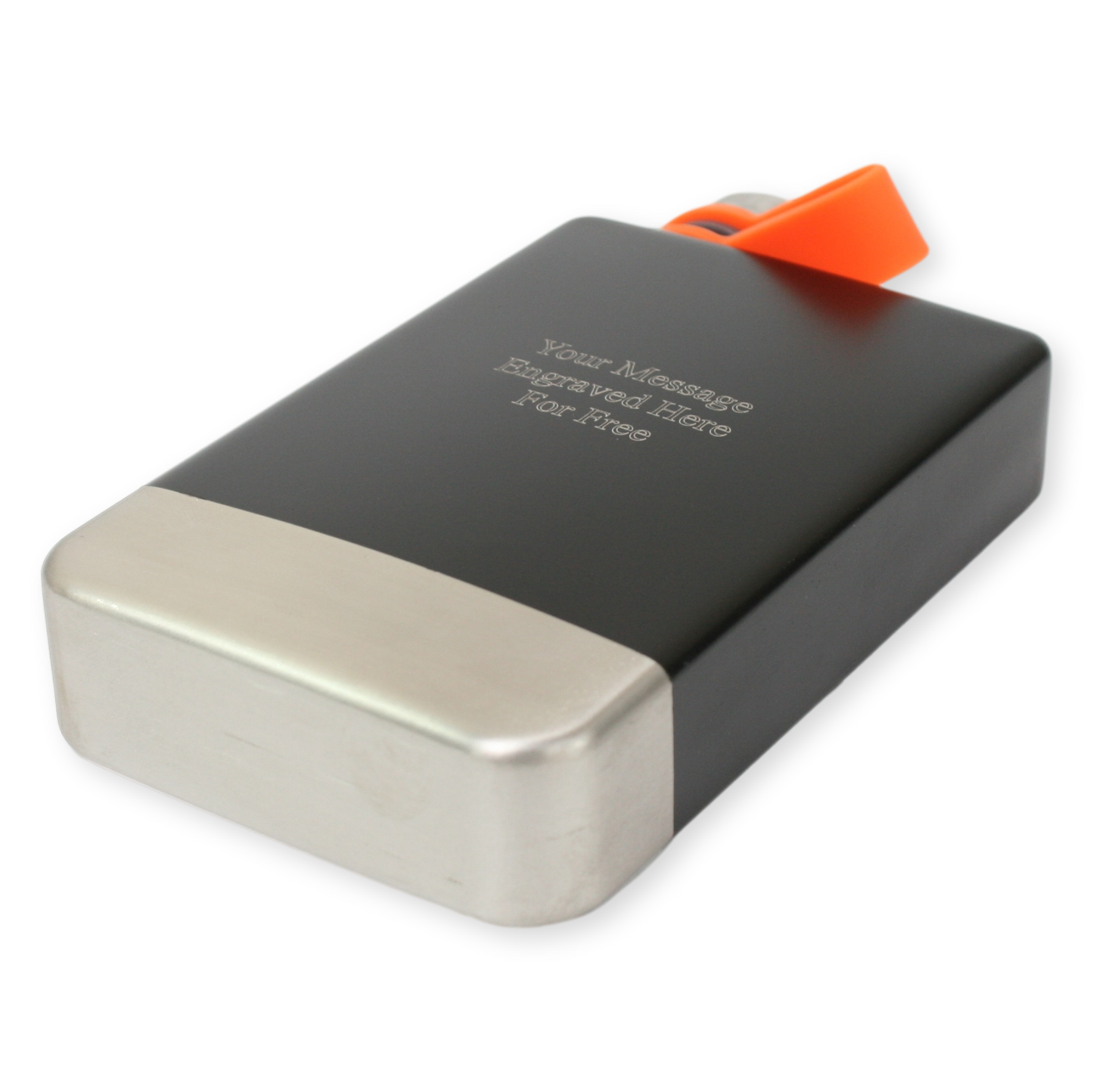 Personalised Matte Black Trekking Flask – 8oz Stainless Steel with Captive Lid