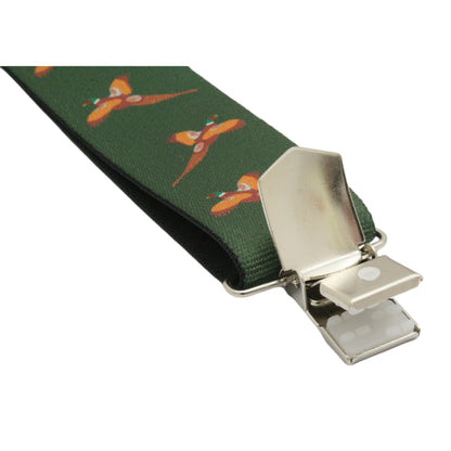 Pheasant Shooting Braces, Tie & Socks Green Set