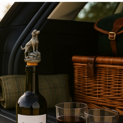 Labrador Gundog Hand Cast English Pewter Wine Stopper