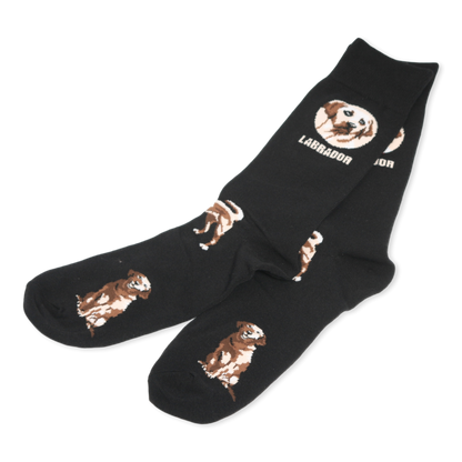 Labrador Dog Cotton Socks in Black – Unisex Sizes 6-11
